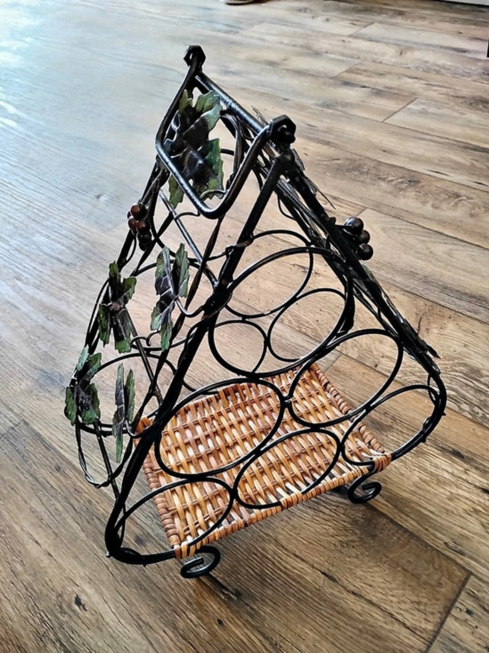 Black & Brown Decorative Metal Basket Stand